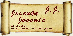 Jesenka Jovonić vizit kartica